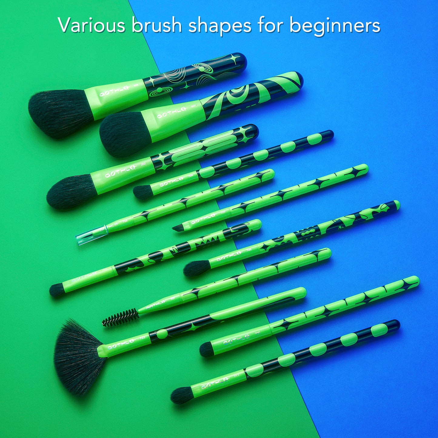 Gothlo™12PCS, Fluorescence Makeup Brush Set