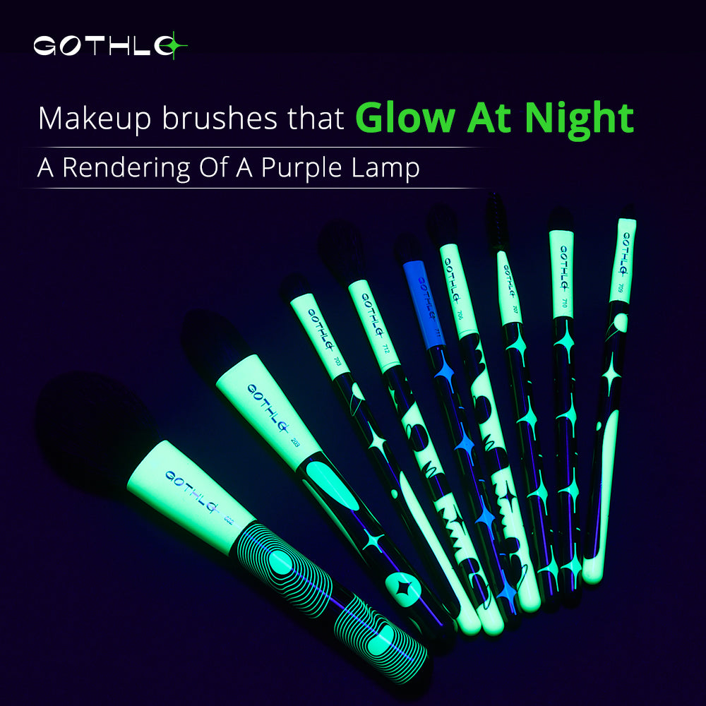 Gothlo™9PCS, Fluorescence Makeup Brush Set